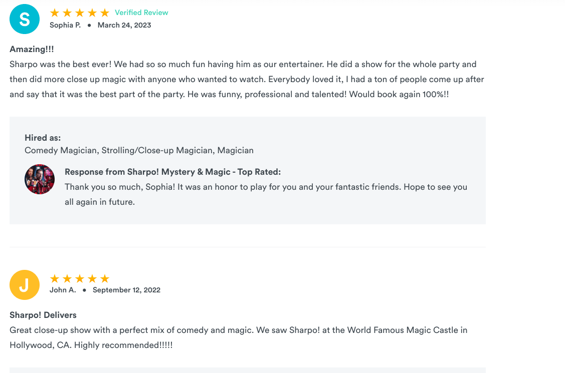 5 Star Client Reviews!