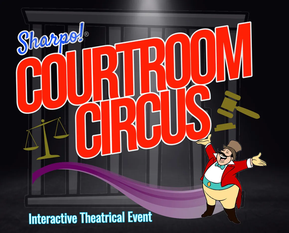 Sharpo Courtroom Circus, Dinner Court. Interactive Improvisational theater.