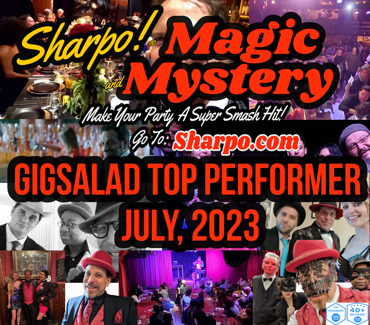 Sharpo is over the top again this month thanks to the wonderful audiences who have called us in for magic and mystery shows!  Los Angeles's best parties.