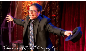 Sharpo!® taking a bow in the Peller theater at the Magic Castle