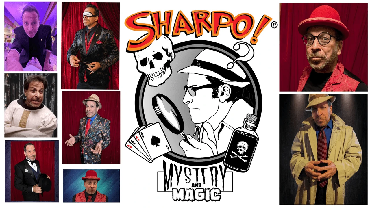Sharpo Mystery and Magic is Fun and Fantastic!  Close Up, Parlor, Mentalism, Escapes and more interactive excitement by the master of mischief, Sharpo!